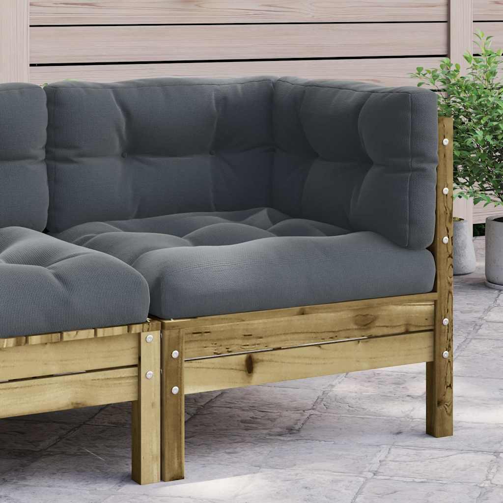Kutna vrtna sofa s jastucima od impregnirane borovine