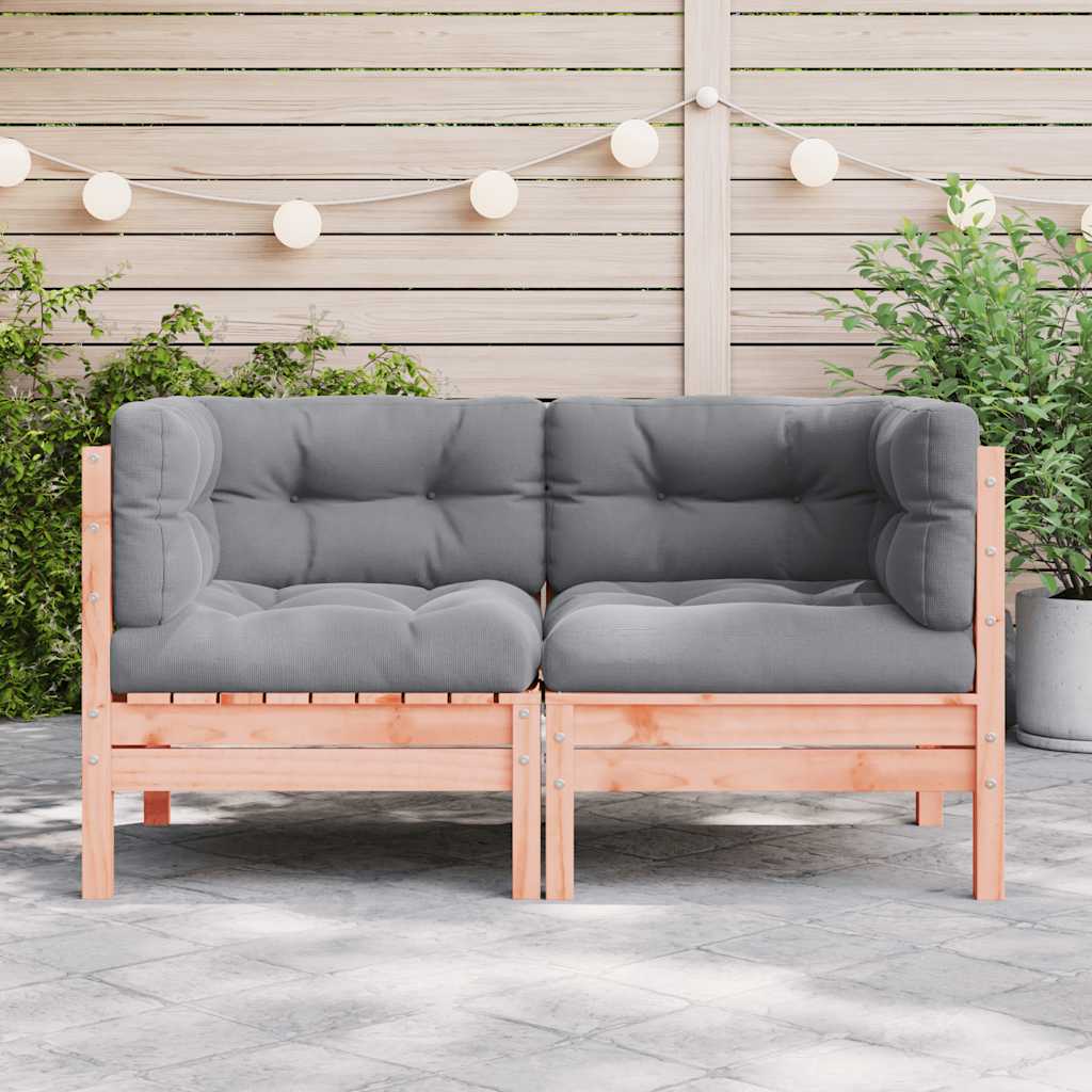 Kutna vrtna sofa s jastucima 2 kom od masivnog drva duglazije