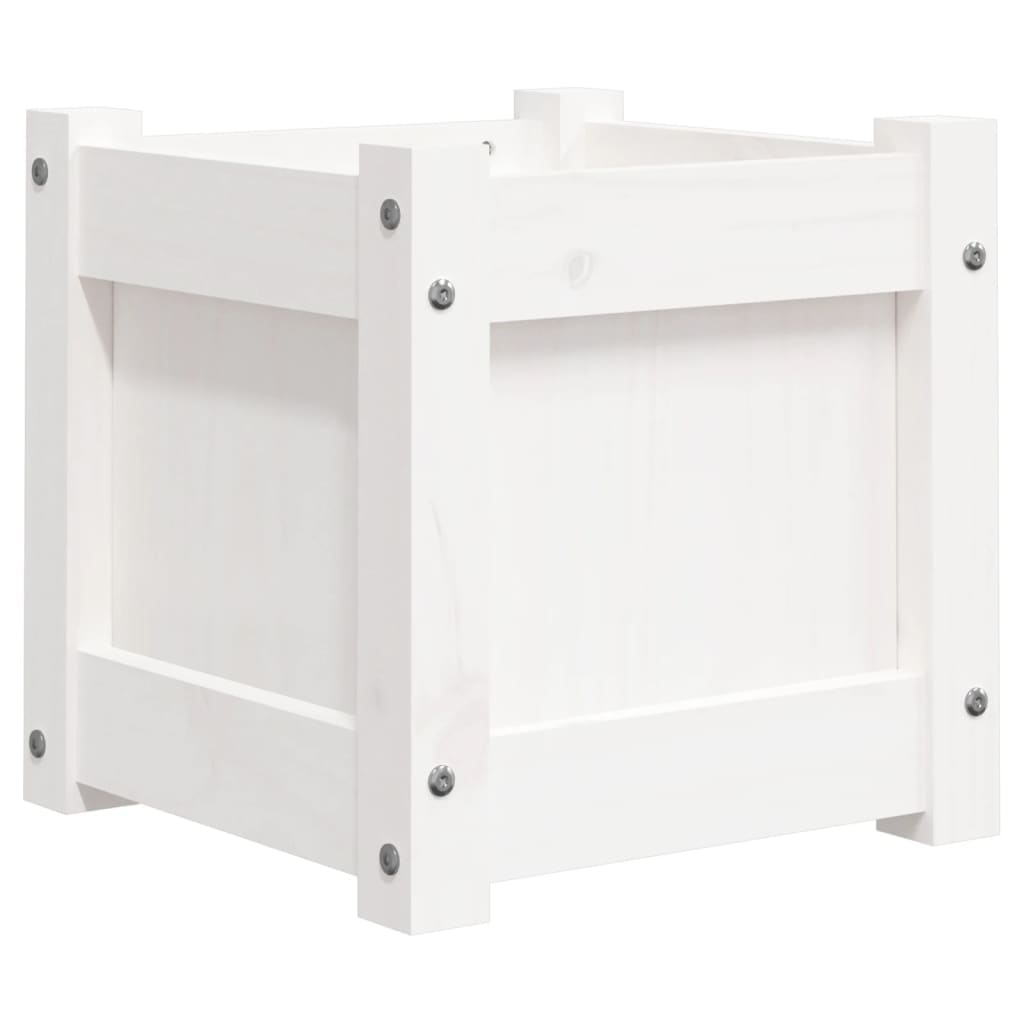 Vrtna sadilica bijela 31 x 31 x 31 cm od masivne borovine