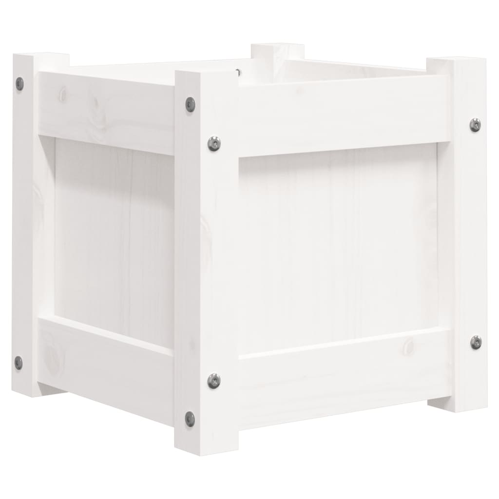 Vrtna sadilica bijela 31 x 31 x 31 cm od masivne borovine