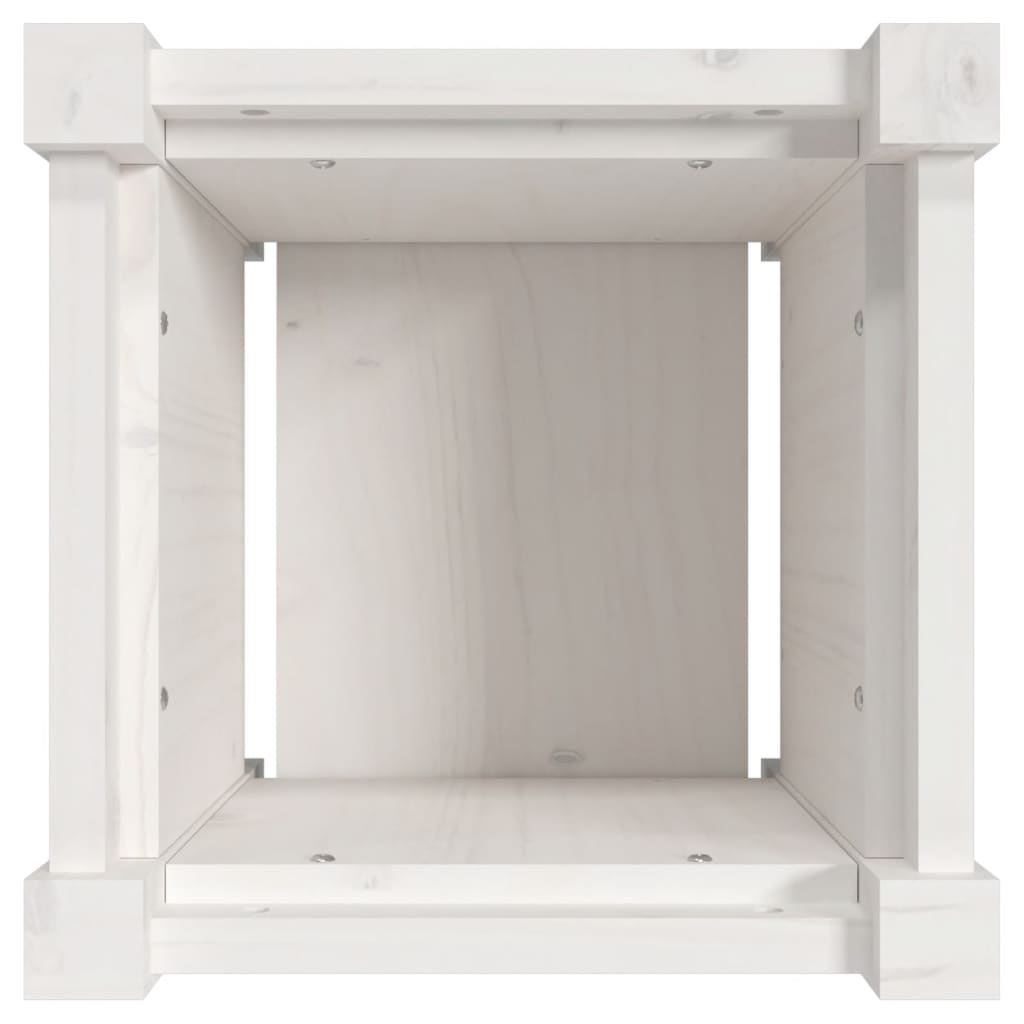Vrtna sadilica bijela 31 x 31 x 31 cm od masivne borovine