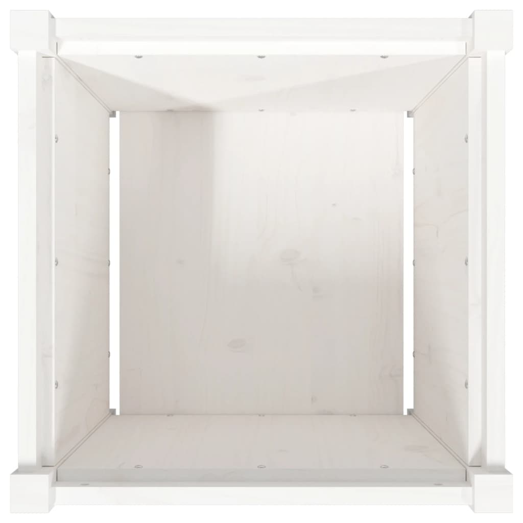 Vrtna sadilica bijela 50 x 50 x 50 cm od masivne borovine