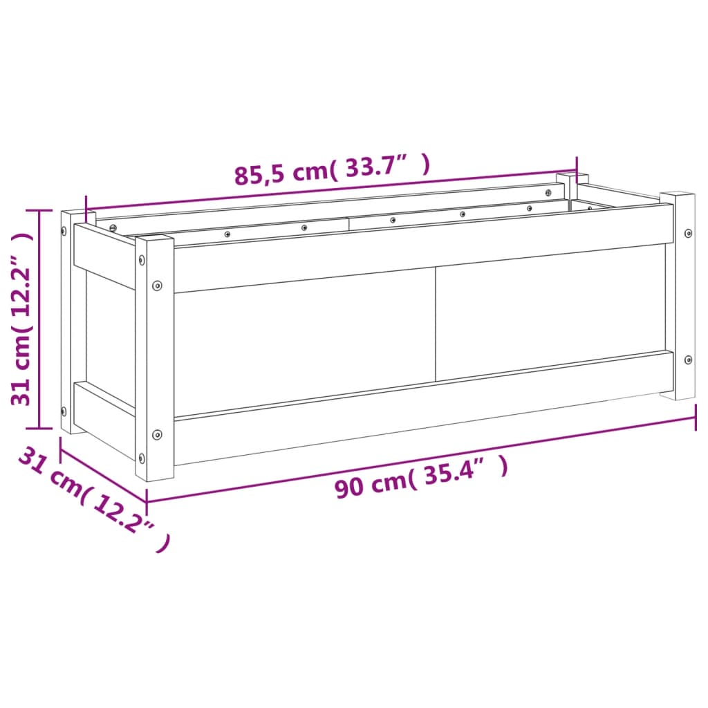 Vrtna sadilica 90 x 31 x 31 cm od masivnog drva duglazije