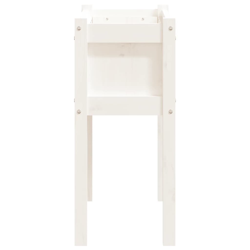Vrtne sadilice s nogama bijela 70x31x70 cm od masivne borovine