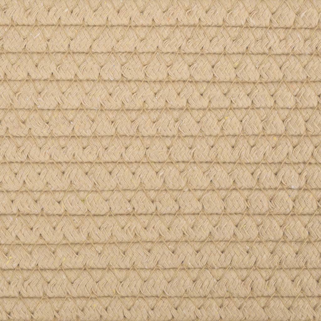 Košara za pohranu bež-bijela Ø 40 x 25 cm od pamuka
