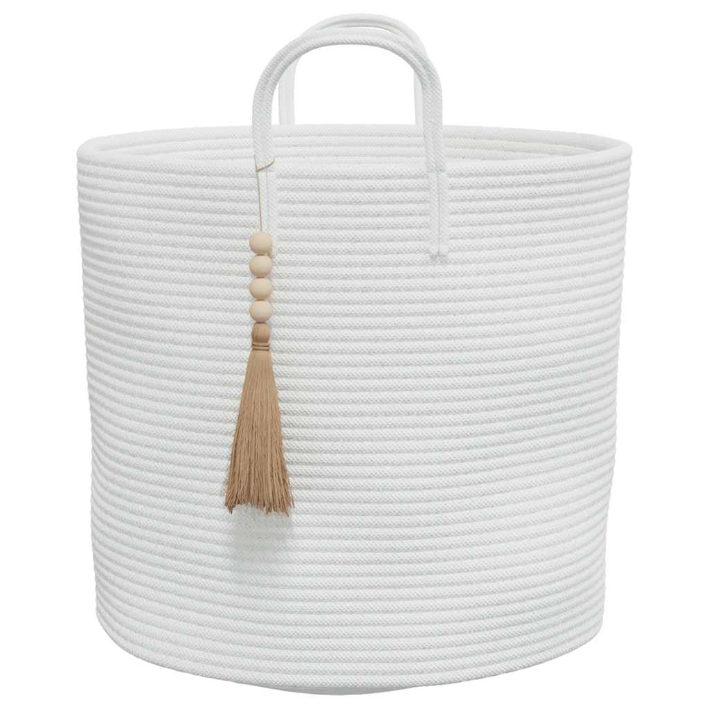 Košara za pohranu bijela Ø40x35 cm pamučna