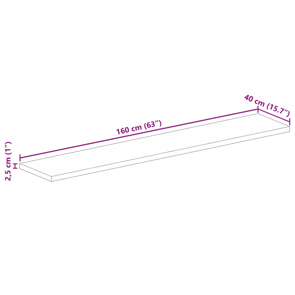 Ploča za stol 160x40x2,5 cm pravokutna masivno obnovljeno drvo