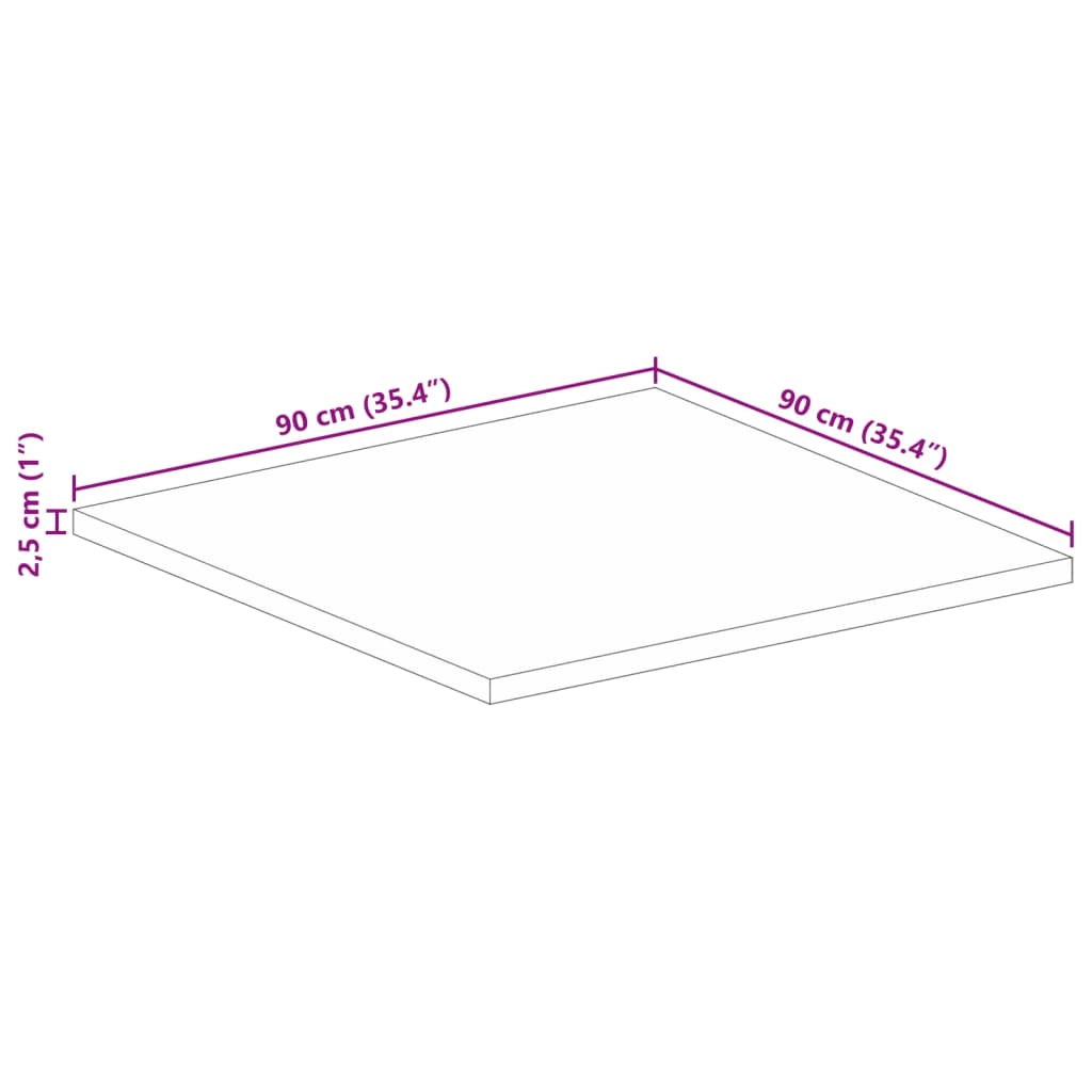 Ploča stola 90x90x2,5 cm Kvadratna Masivno Reciklirano Drvo