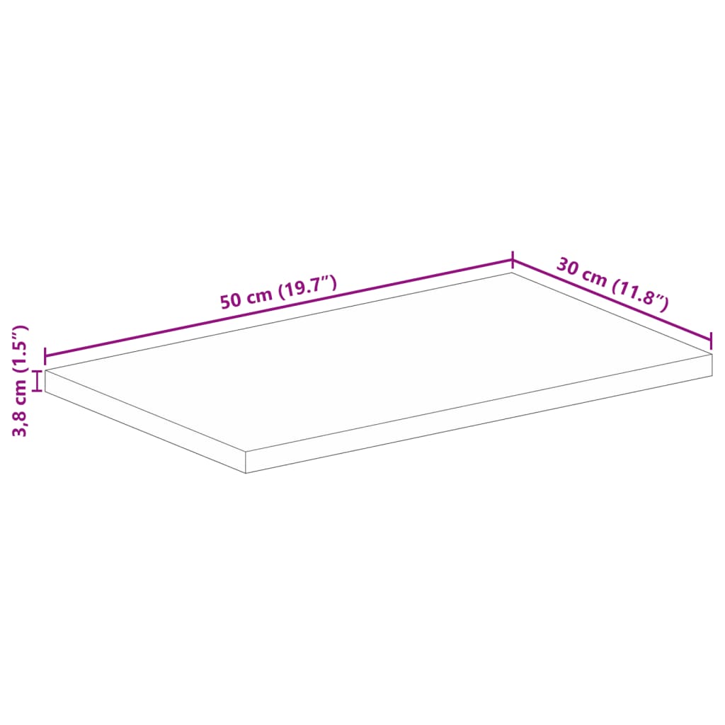 Ploča stola 50x30x3,8 cm Pravokutna Masivno Drvo Mango