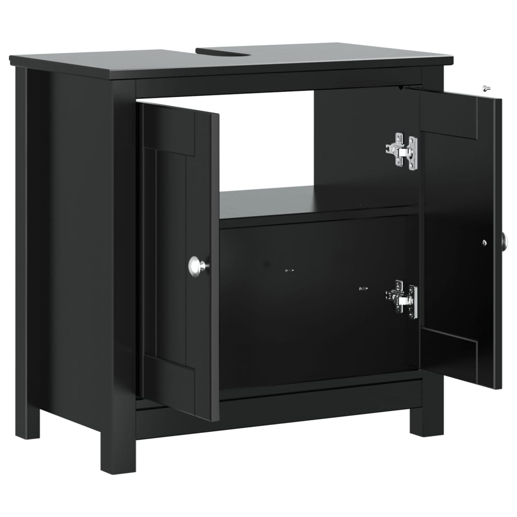 Kupaonski ormarić za umivaonik BERG crni 60x34x59 cm borovina