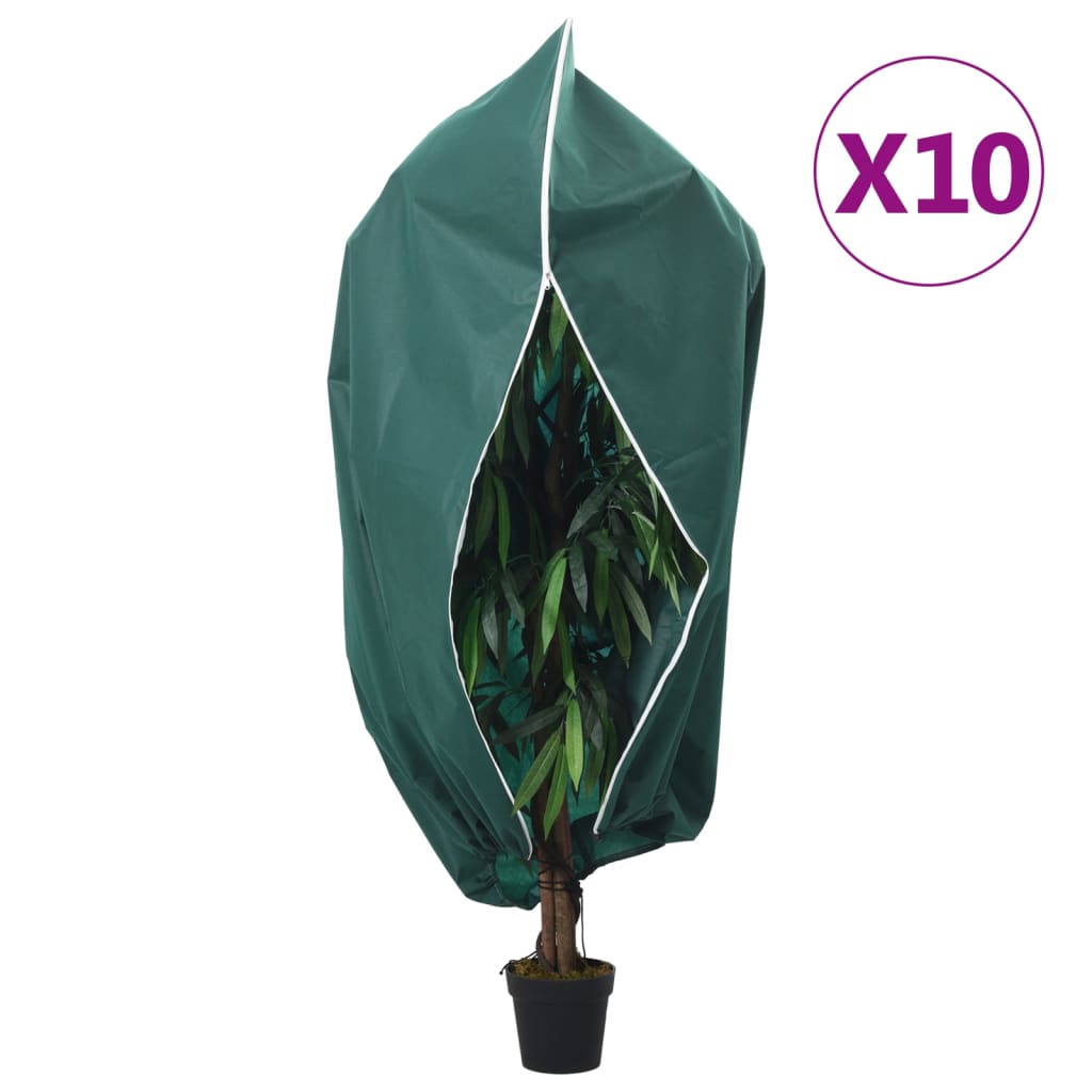 Navlake za biljke od flisa s patentom 10 kom 70 g/m² 1 x 1,55 m