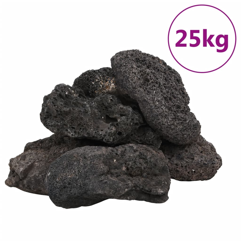 Vulkansko kamenje 25 kg crno 10-30 cm