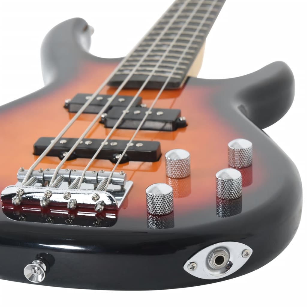 Električna bas gitara za početnike s torbom smeđe-crna 4/4 46 "