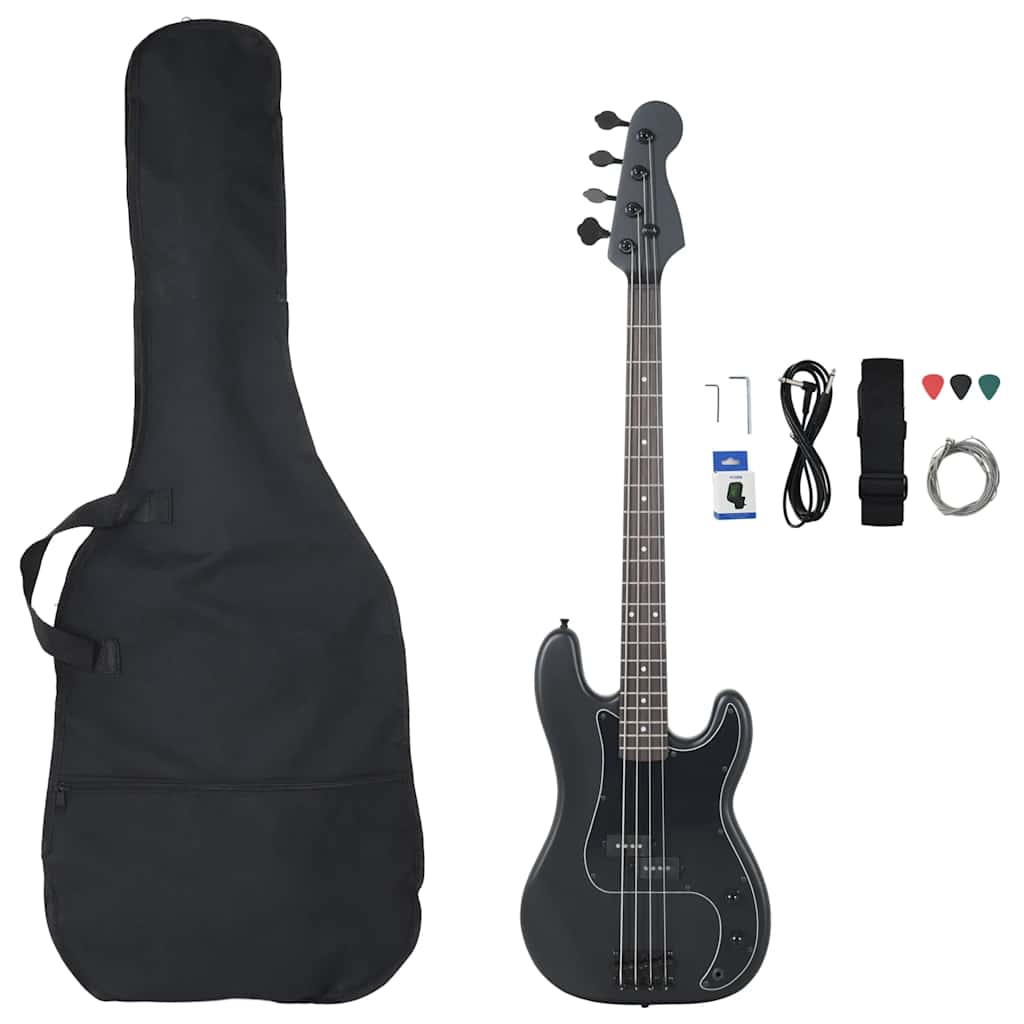 Električna bas gitara za početnike s torbom crna 4/4 46 "