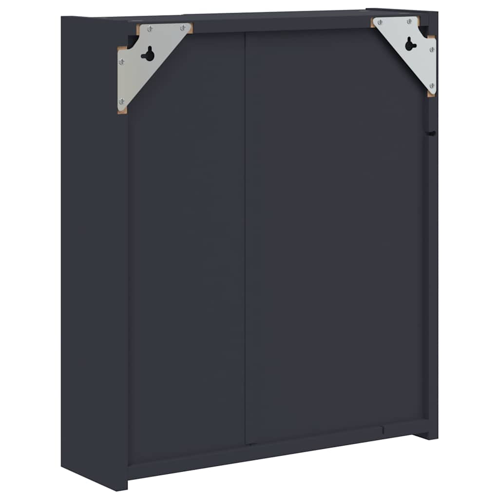 Kupaonski ormarić s ogledalom i LED svjetlom sivi 45x13x52 cm