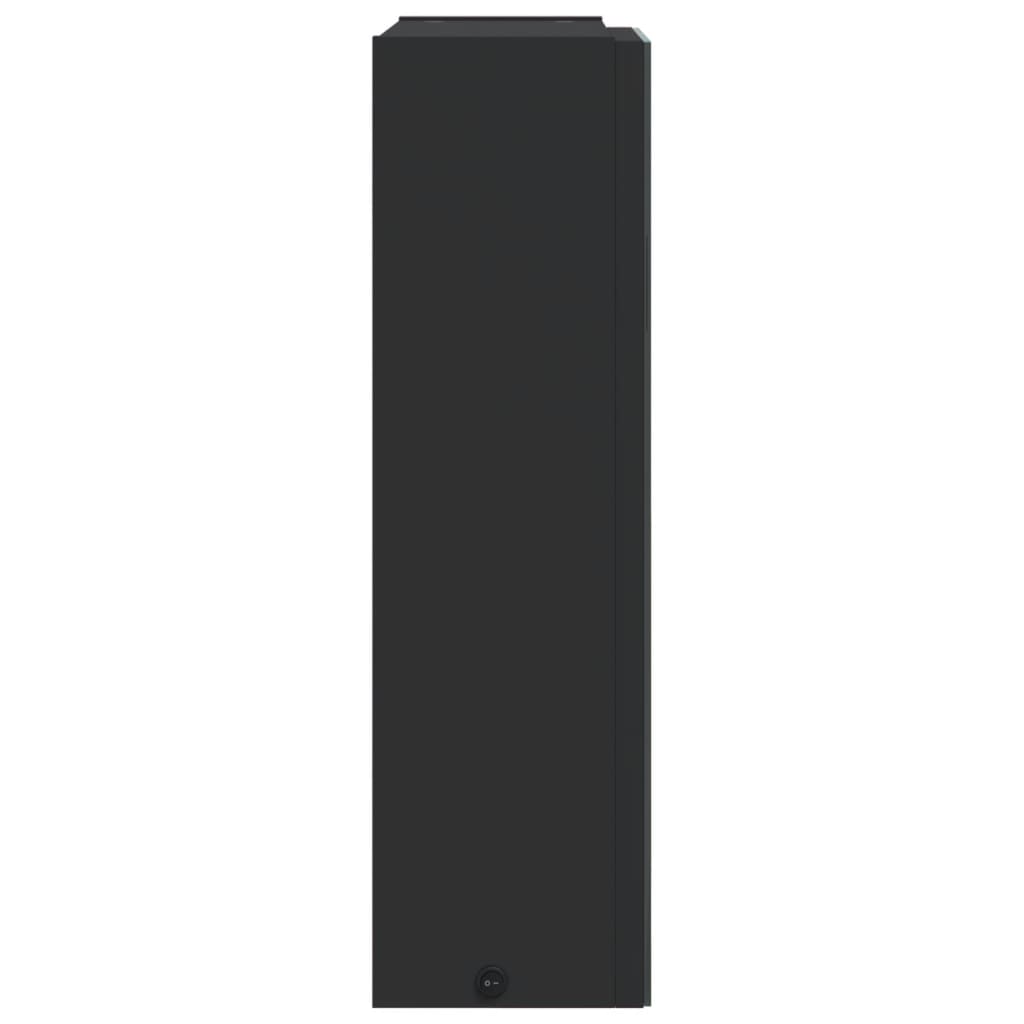 Kupaonski ormarić s ogledalom i LED svjetlom crni 45x13x52 cm