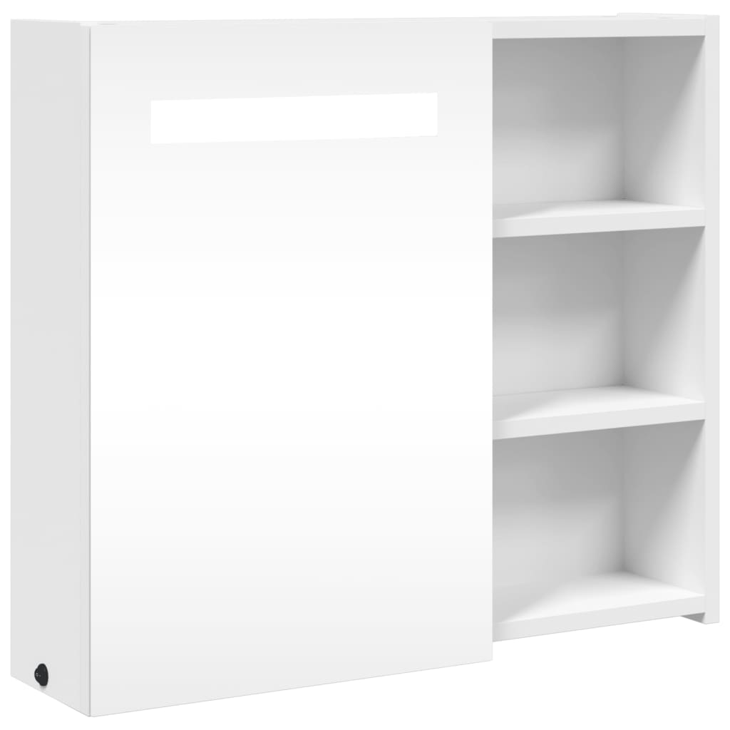 Kupaonski ormarić s ogledalom i LED svjetlom bijeli 60x13x52 cm