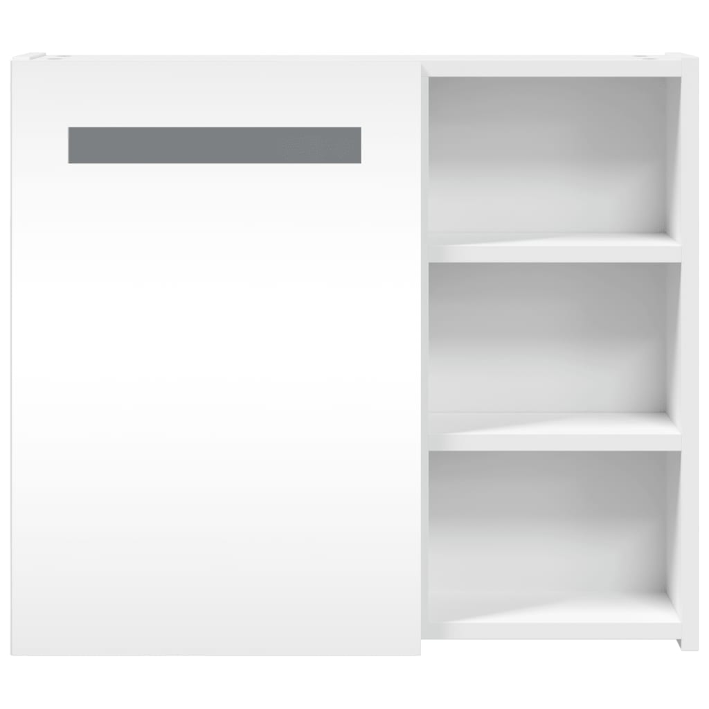 Kupaonski ormarić s ogledalom i LED svjetlom bijeli 60x13x52 cm