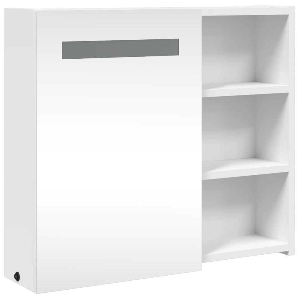 Kupaonski ormarić s ogledalom i LED svjetlom bijeli 60x13x52 cm