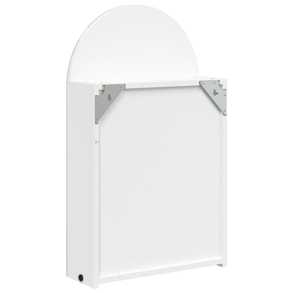 Kupaonski ormarić s ogledalom LED lučni bijeli 42 x 13 x 70 cm