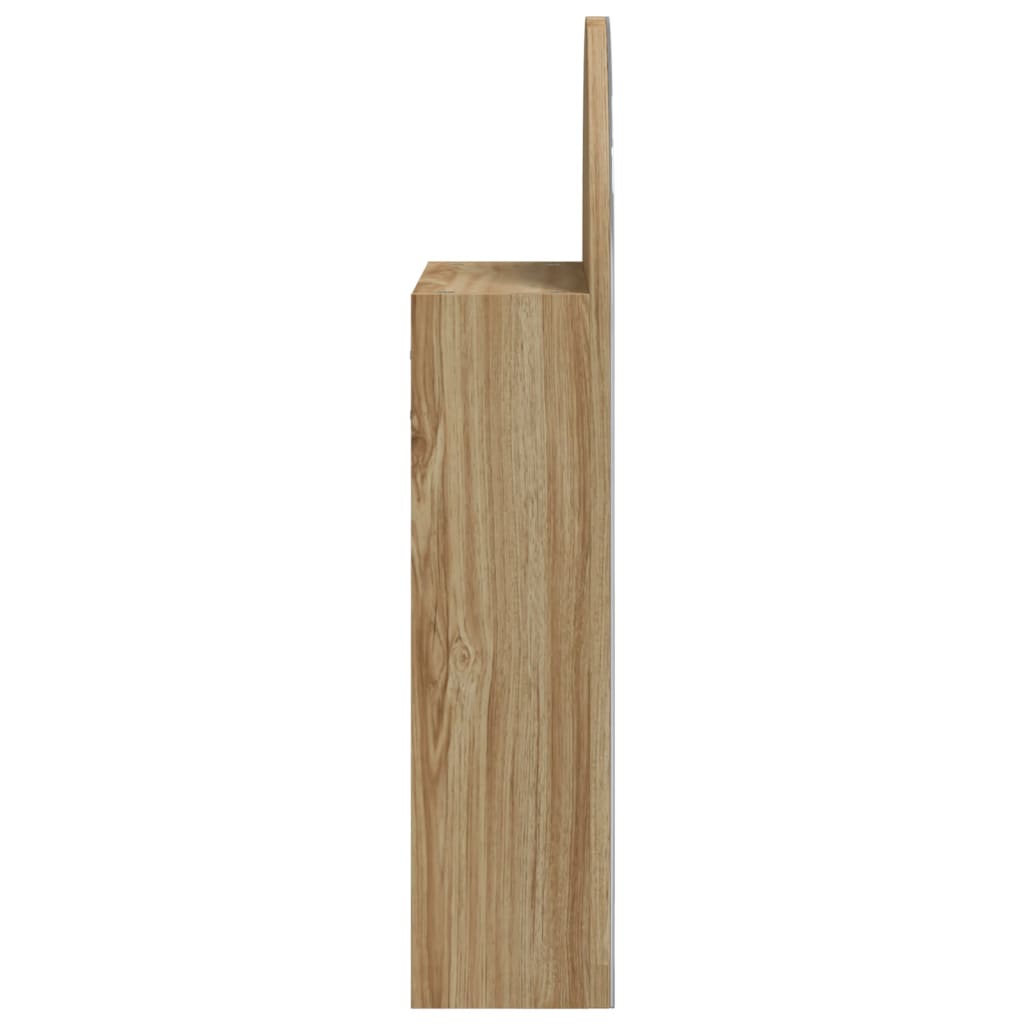 Kupaonski ormarić s ogledalom LED lučni boja hrasta 42x13x70 cm