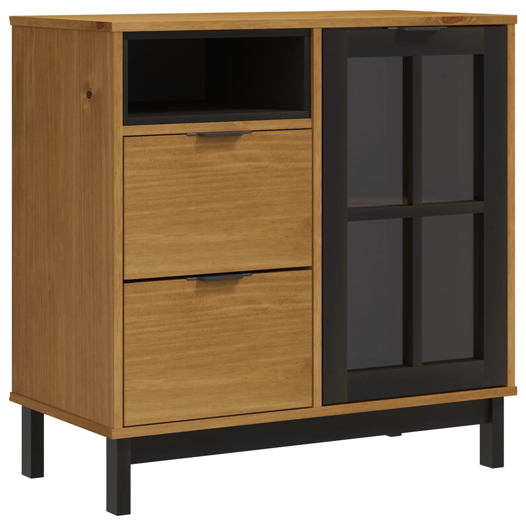 Komoda sa staklenim vratima FLAM 80x40x80 cm masivna borovina