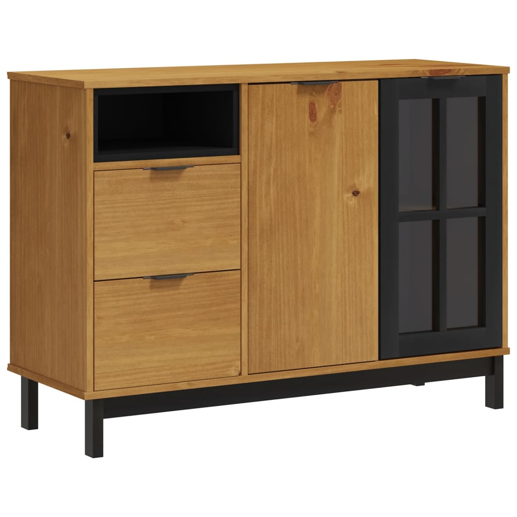 Komoda sa staklenim vratima FLAM 110x40x80 cm masivna borovina