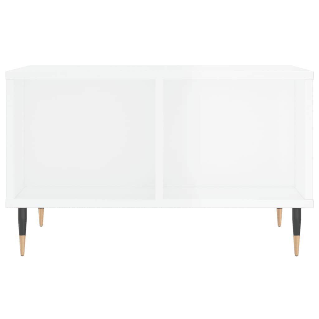 Stolić za kavu sjajni bijeli 60x50x36,5 cm konstruirano drvo
