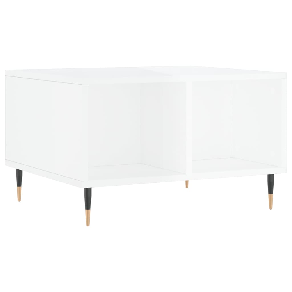 Stolić za kavu sjajni bijeli 60x50x36,5 cm konstruirano drvo