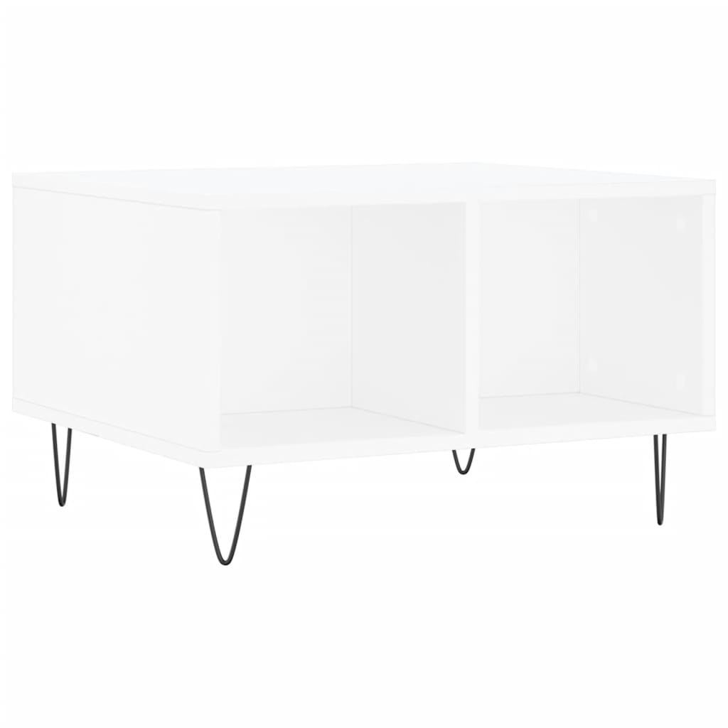 Stolić za kavu bijeli 60 x 50 x 36,5 cm od konstruiranog drva