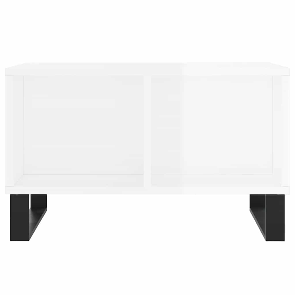 Stolić za kavu sjajni bijeli 60x50x36,5 cm konstruirano drvo