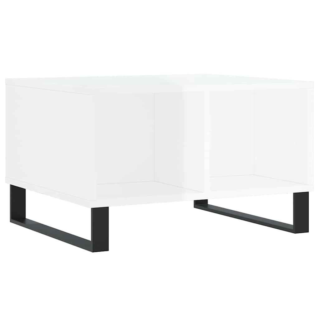 Stolić za kavu sjajni bijeli 60x50x36,5 cm konstruirano drvo