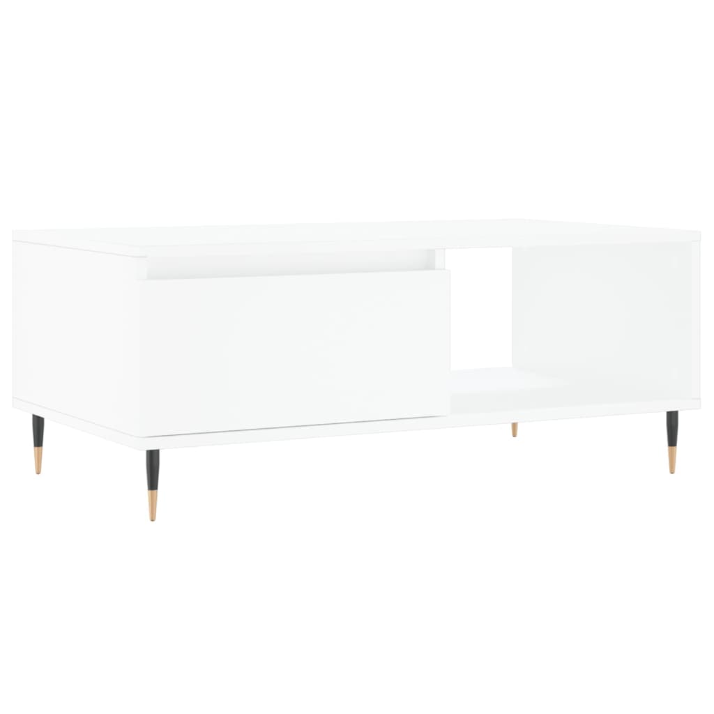 Stolić za kavu bijeli 90 x 50 x 36,5 cm od konstruiranog drva