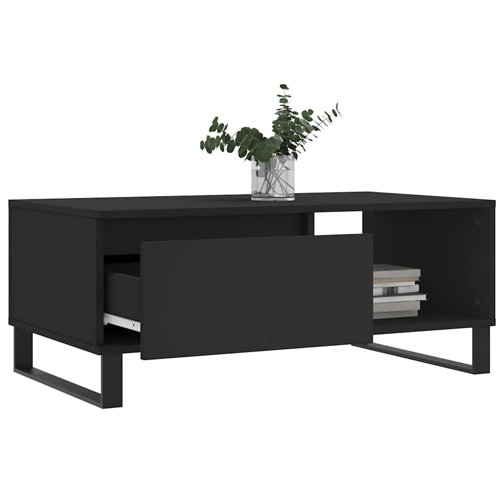 Stolić za kavu crni 90 x 50 x 36,5 cm od konstruiranog drva
