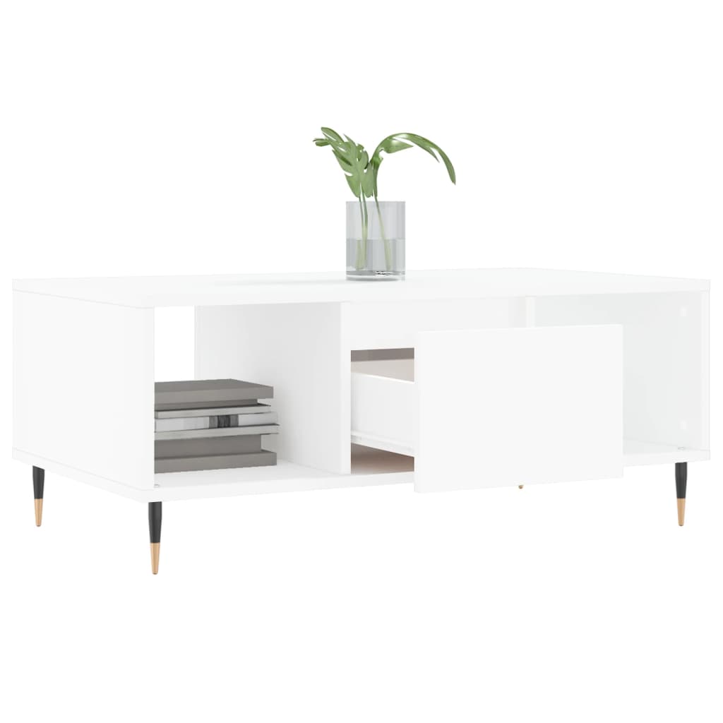 Stolić za kavu bijeli 90 x 50 x 36,5 cm od konstruiranog drva