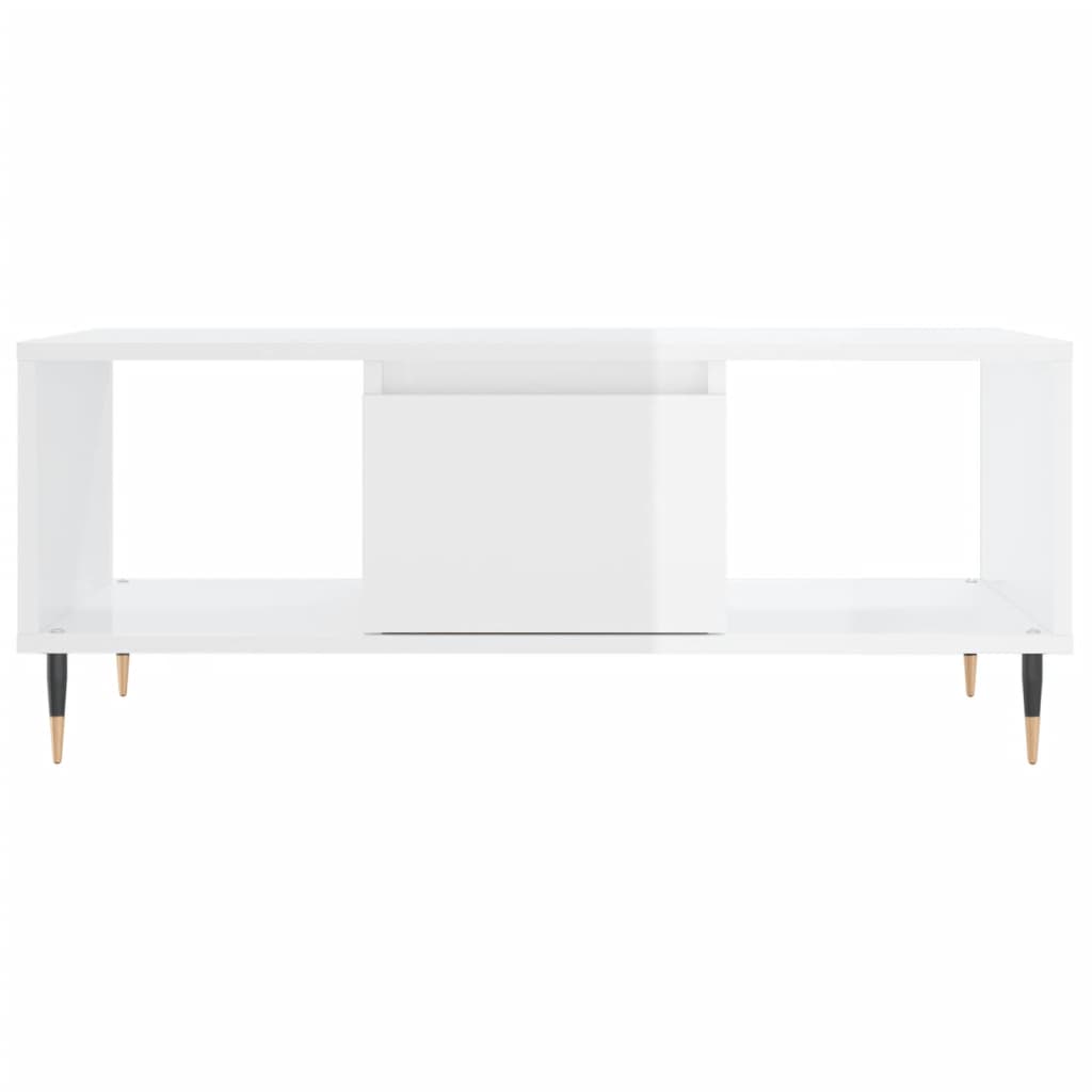 Stolić za kavu sjajni bijeli 90x50x36,5 cm konstruirano drvo