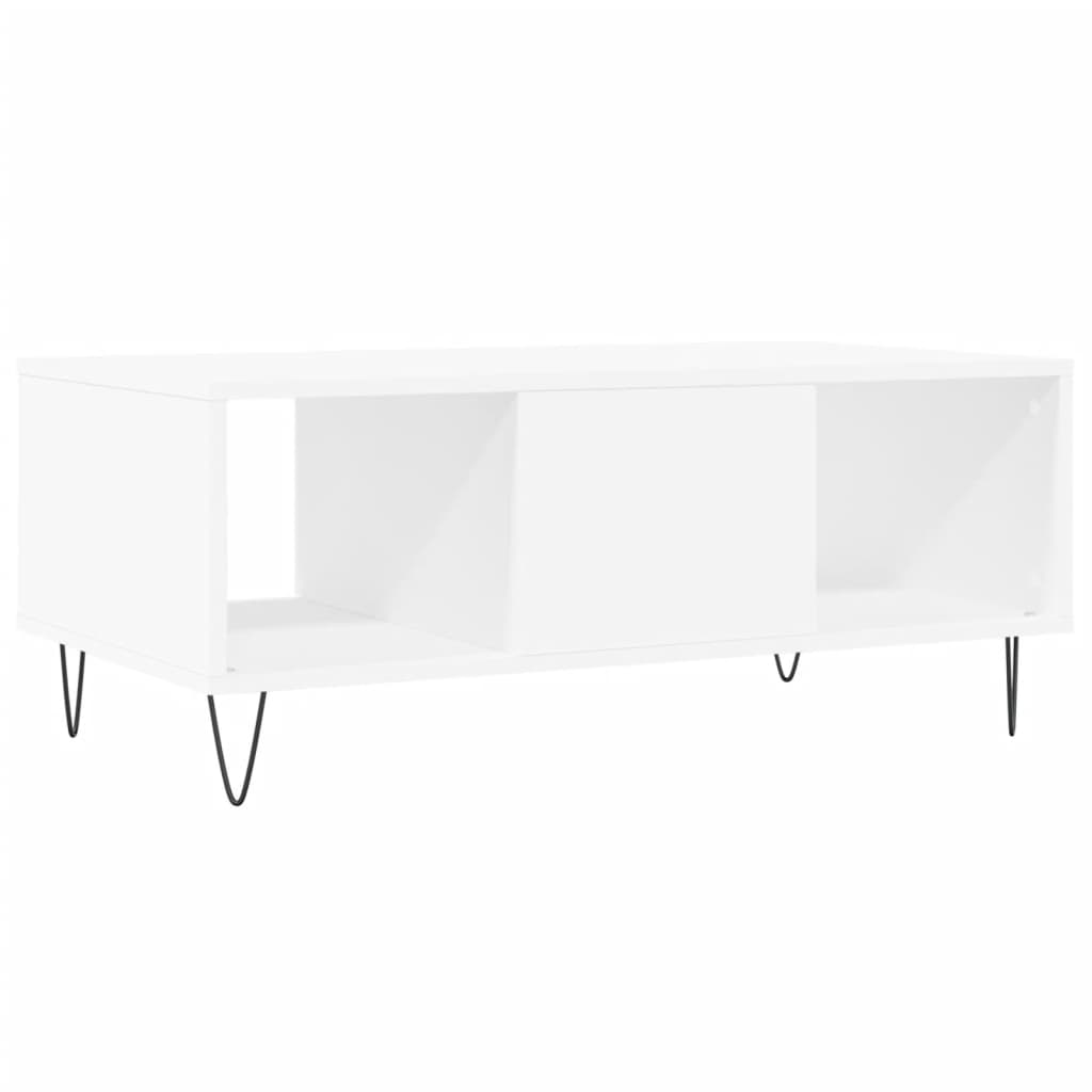 Stolić za kavu bijeli 90 x 50 x 36,5 cm od konstruiranog drva