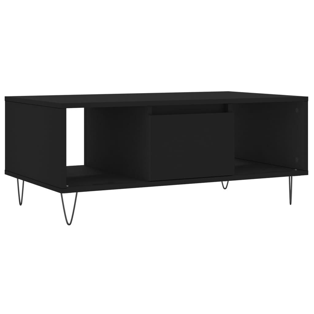 Stolić za kavu crni 90 x 50 x 36,5 cm od konstruiranog drva