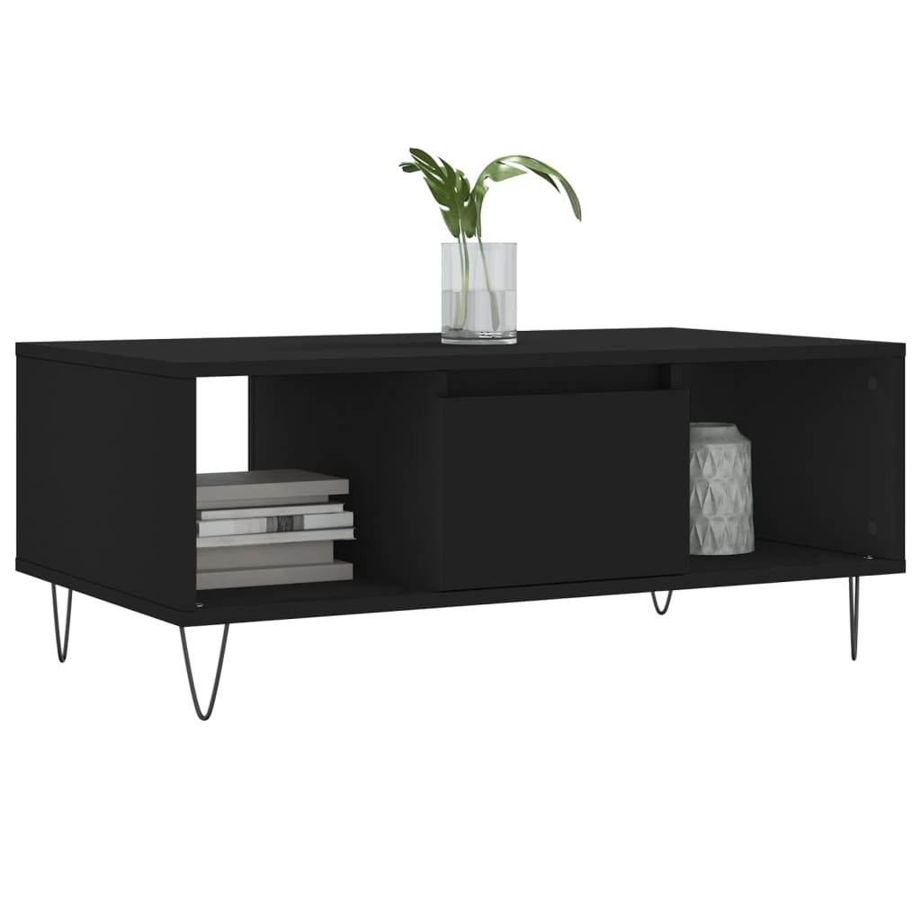 Stolić za kavu crni 90 x 50 x 36,5 cm od konstruiranog drva