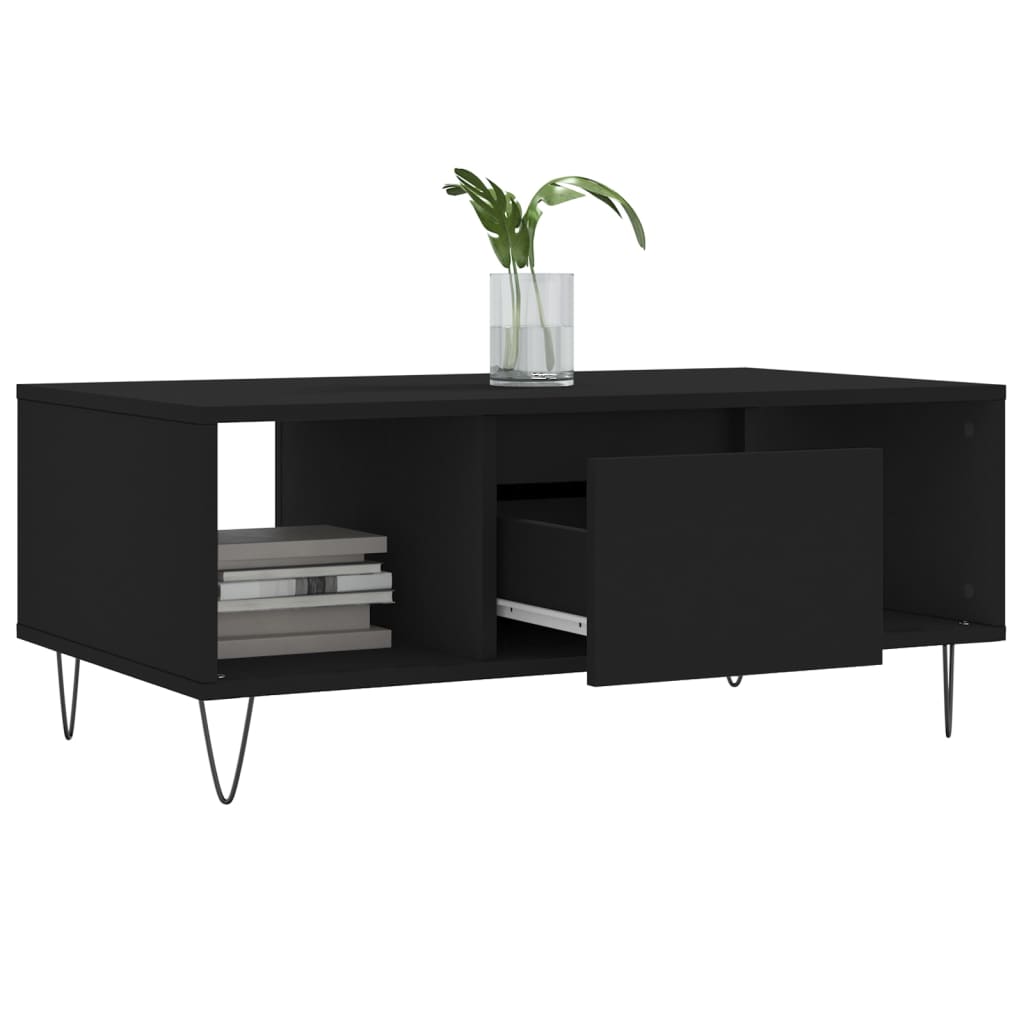 Stolić za kavu crni 90 x 50 x 36,5 cm od konstruiranog drva