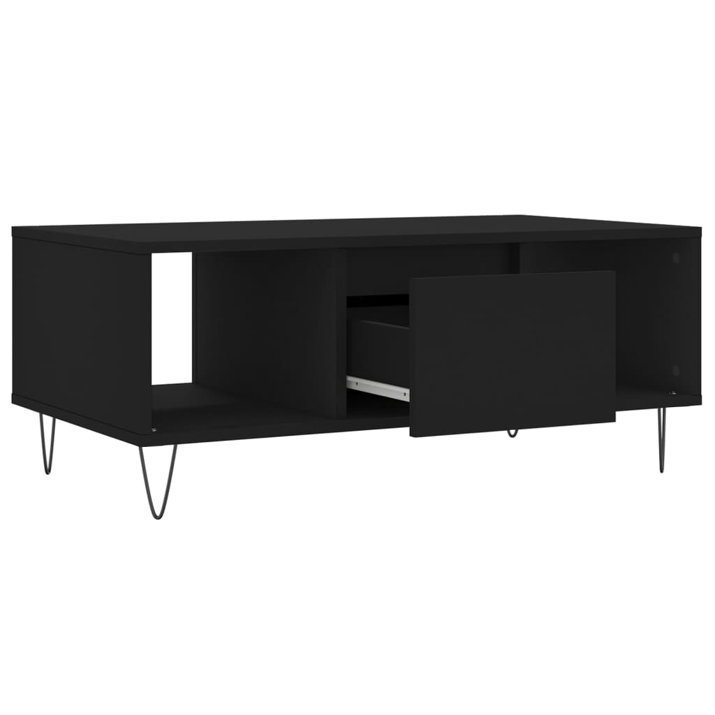 Stolić za kavu crni 90 x 50 x 36,5 cm od konstruiranog drva