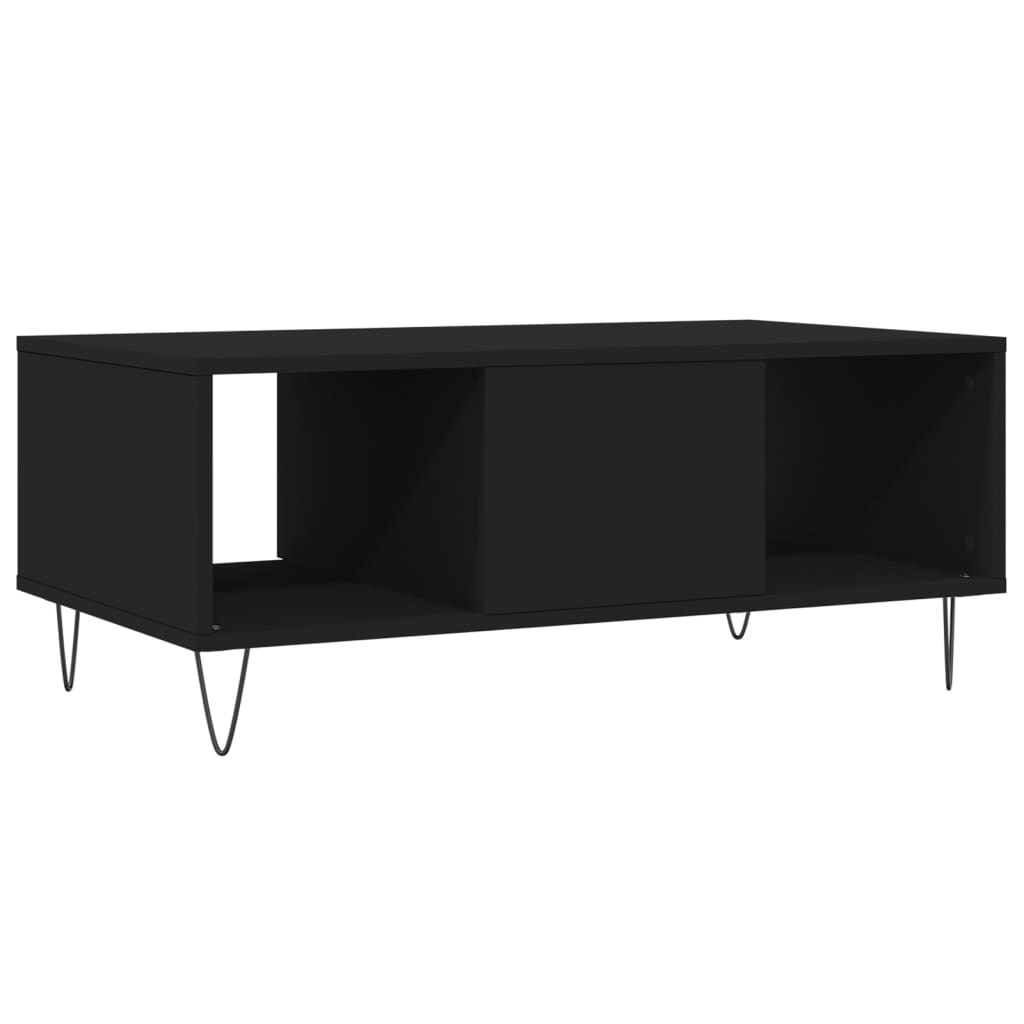 Stolić za kavu crni 90 x 50 x 36,5 cm od konstruiranog drva