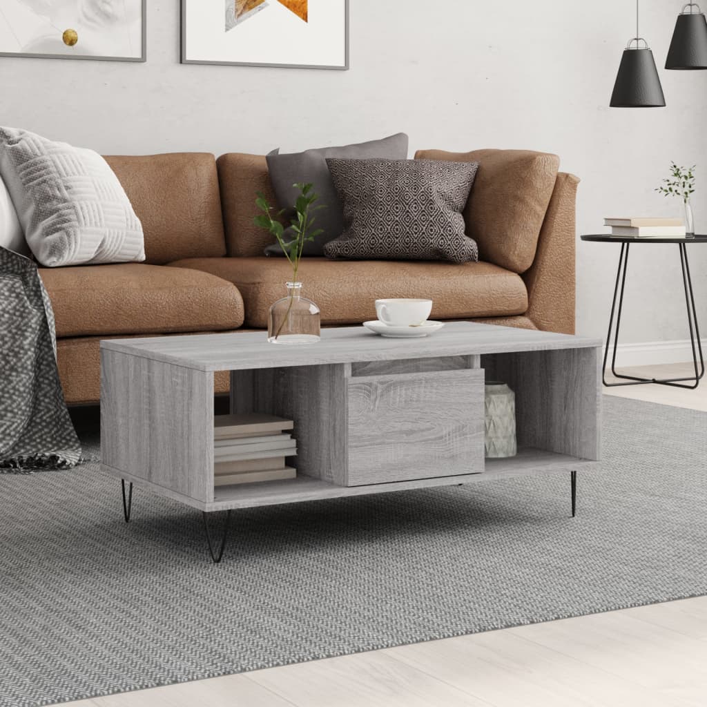 Stolić za kavu boja sivog hrasta 90x50x36,5cm konstruirano drvo