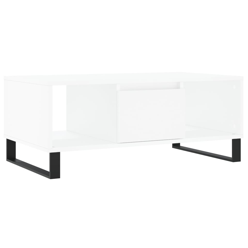 Stolić za kavu bijeli 90 x 50 x 36,5 cm od konstruiranog drva