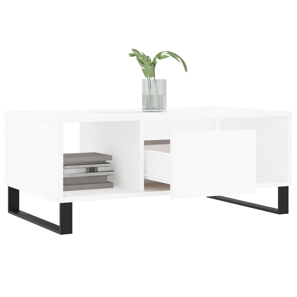 Stolić za kavu bijeli 90 x 50 x 36,5 cm od konstruiranog drva