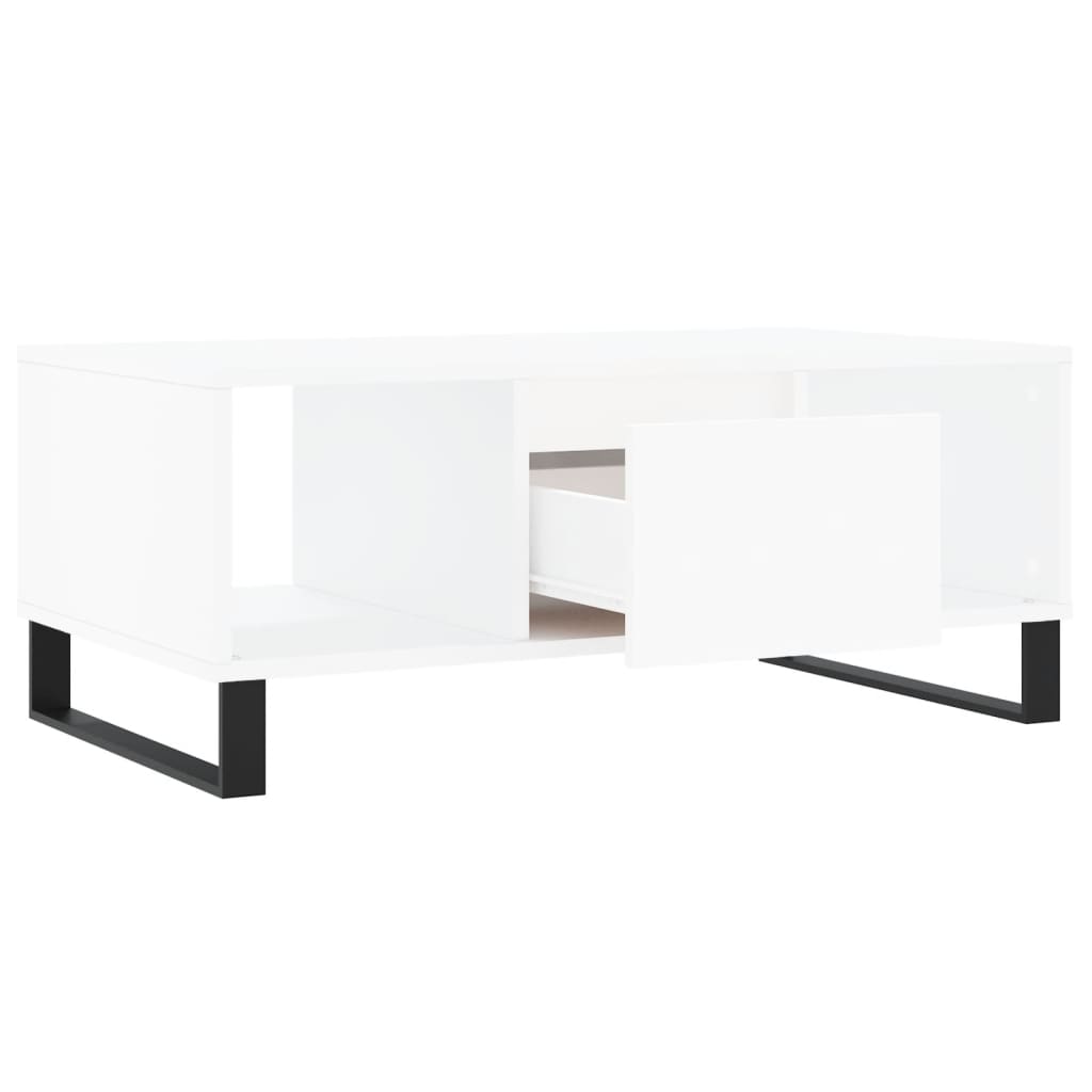 Stolić za kavu bijeli 90 x 50 x 36,5 cm od konstruiranog drva