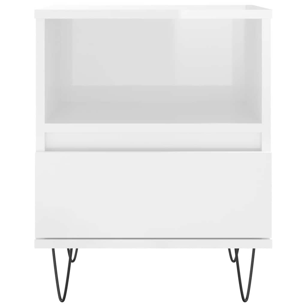 Noćni ormarići 2 kom sjajni bijeli 40x35x50cm konstruirano drvo