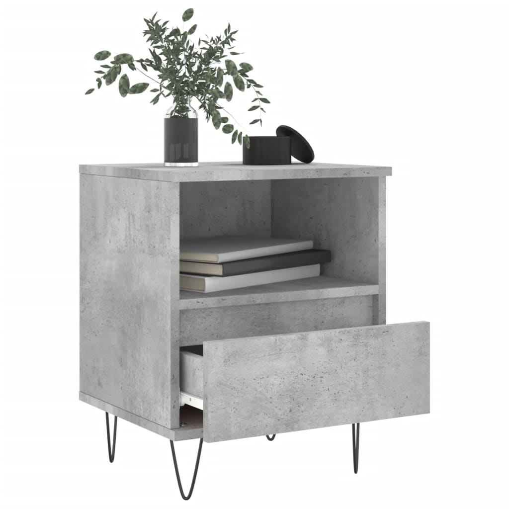 Noćni ormarići 2 kom boja betona 40x35x50 cm konstruirano drvo