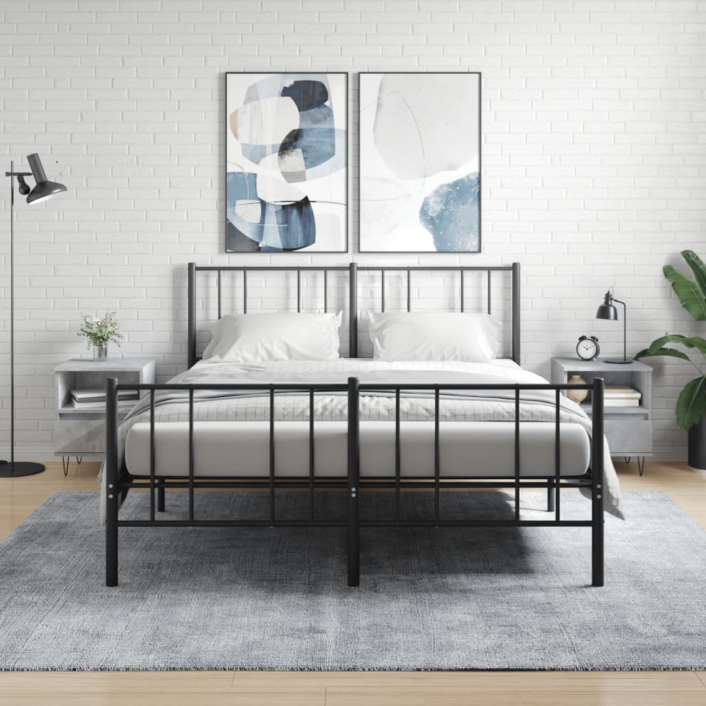 Noćni ormarići 2 kom boja betona 40x35x50 cm konstruirano drvo