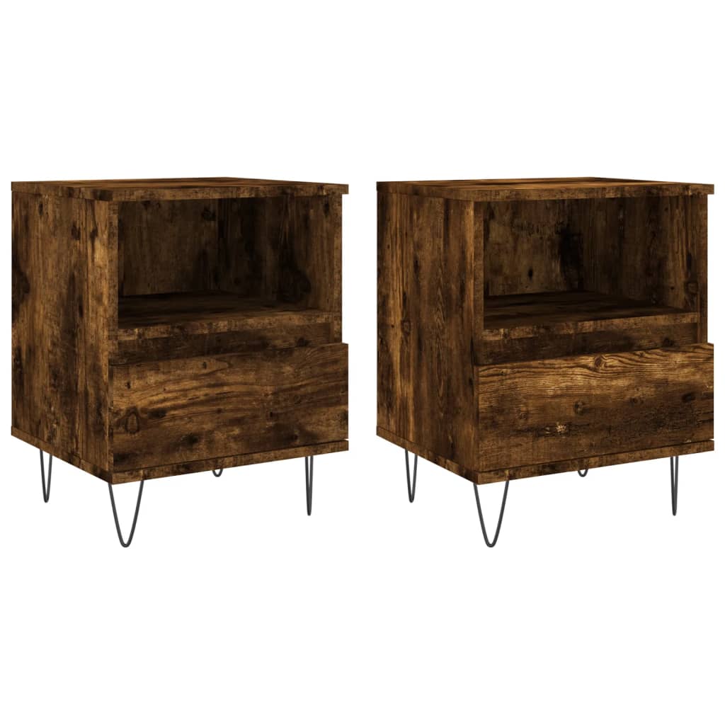 Noćni ormarići 2 kom boja hrasta 40x35x50 cm konstruirano drvo